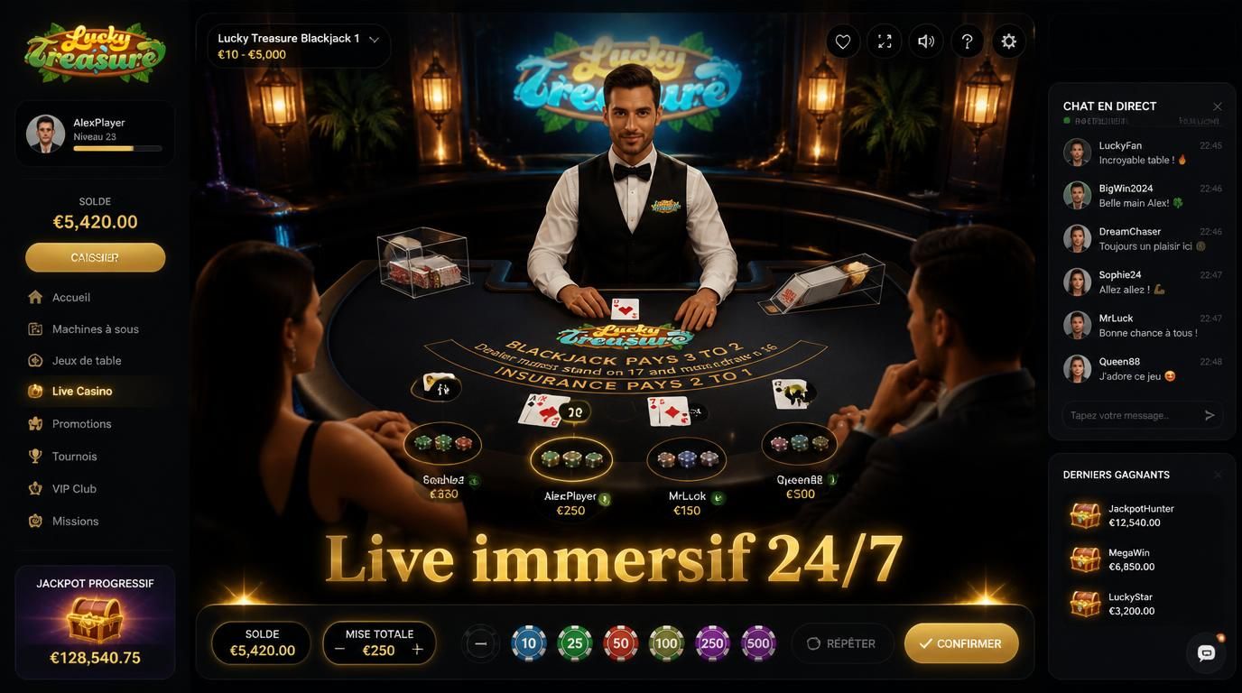 table live immersive avec croupier